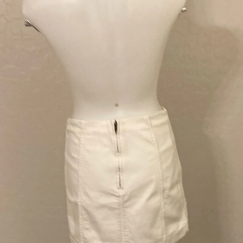 Free People White Modern Femme Denim Skirt Size 8